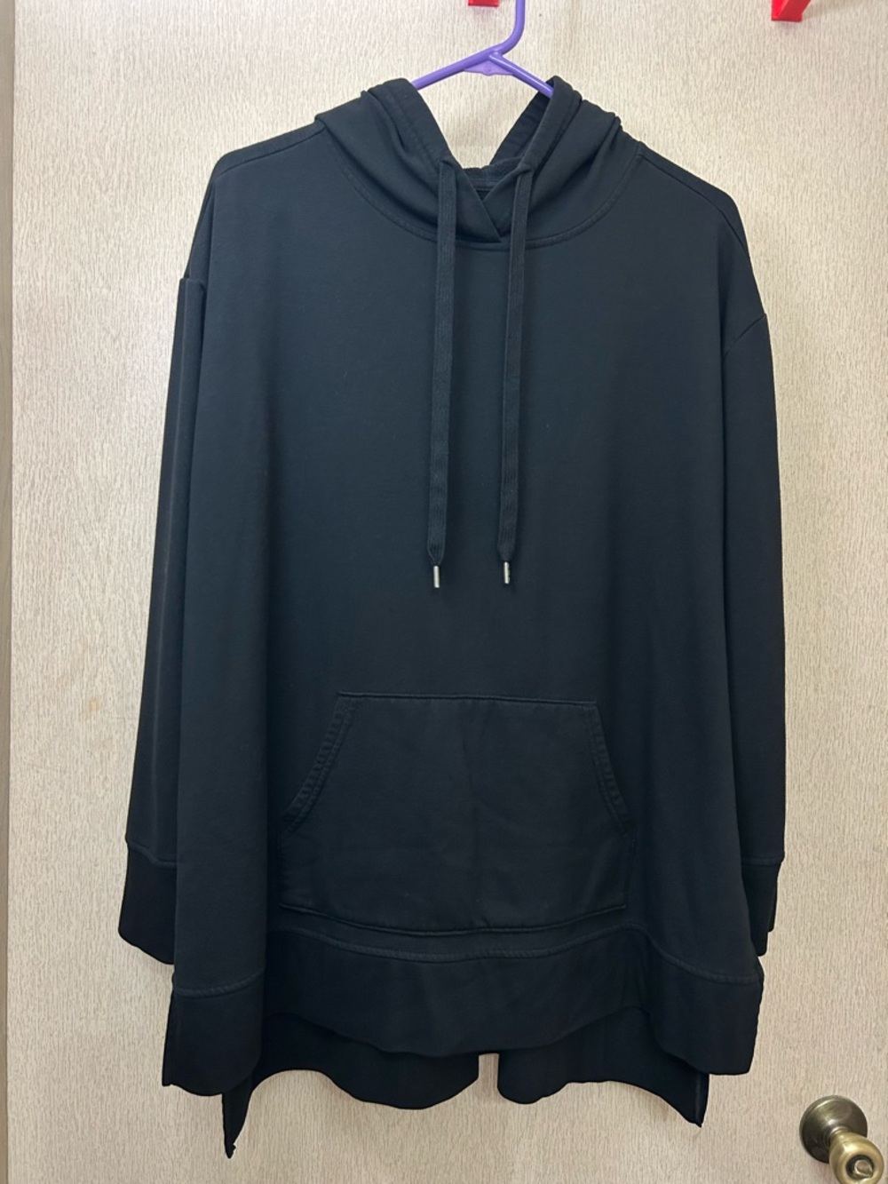 terra & sky Black Long Sleeved Tunic Hoodie - Size 1X
